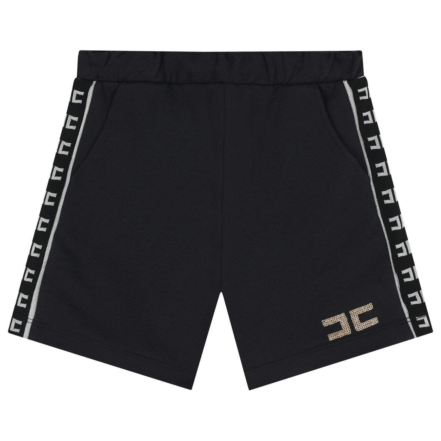 Girls Black Logo Shorts , 2, hi-res