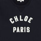 سويت شيرت بنات بالشعار باللون الكحلي, 1, hi-res