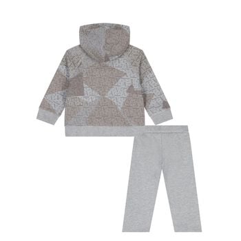 Younger Boys Grey & Beige Logo Tracksuit