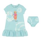Baby Girls Blue Teddy Bear Dress Set, 1, hi-res