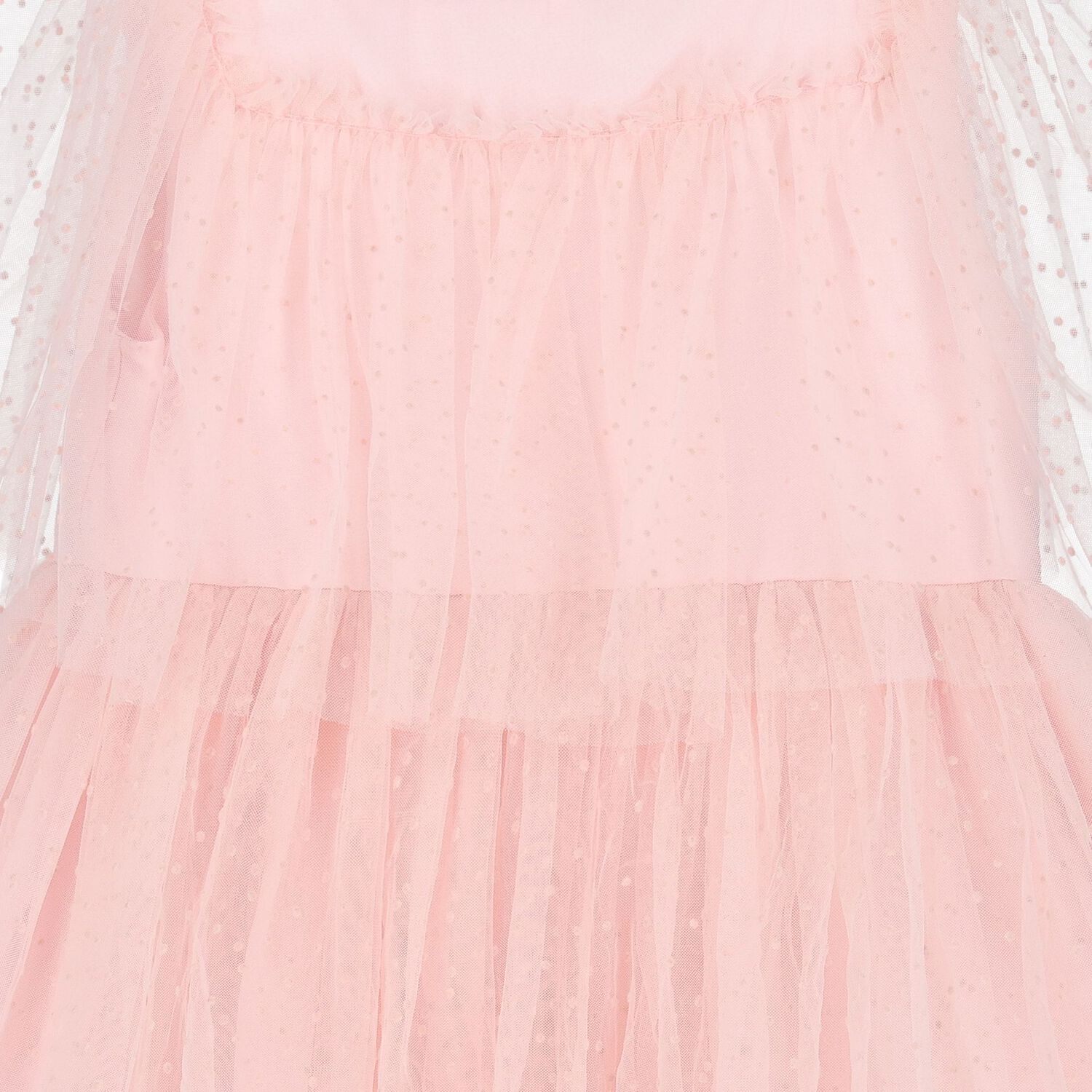 Girls Pink Tulle & Chiffon Dress, 2, hi-res image number null