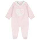 Baby Girls Pink Heart Babygrow, 1, hi-res