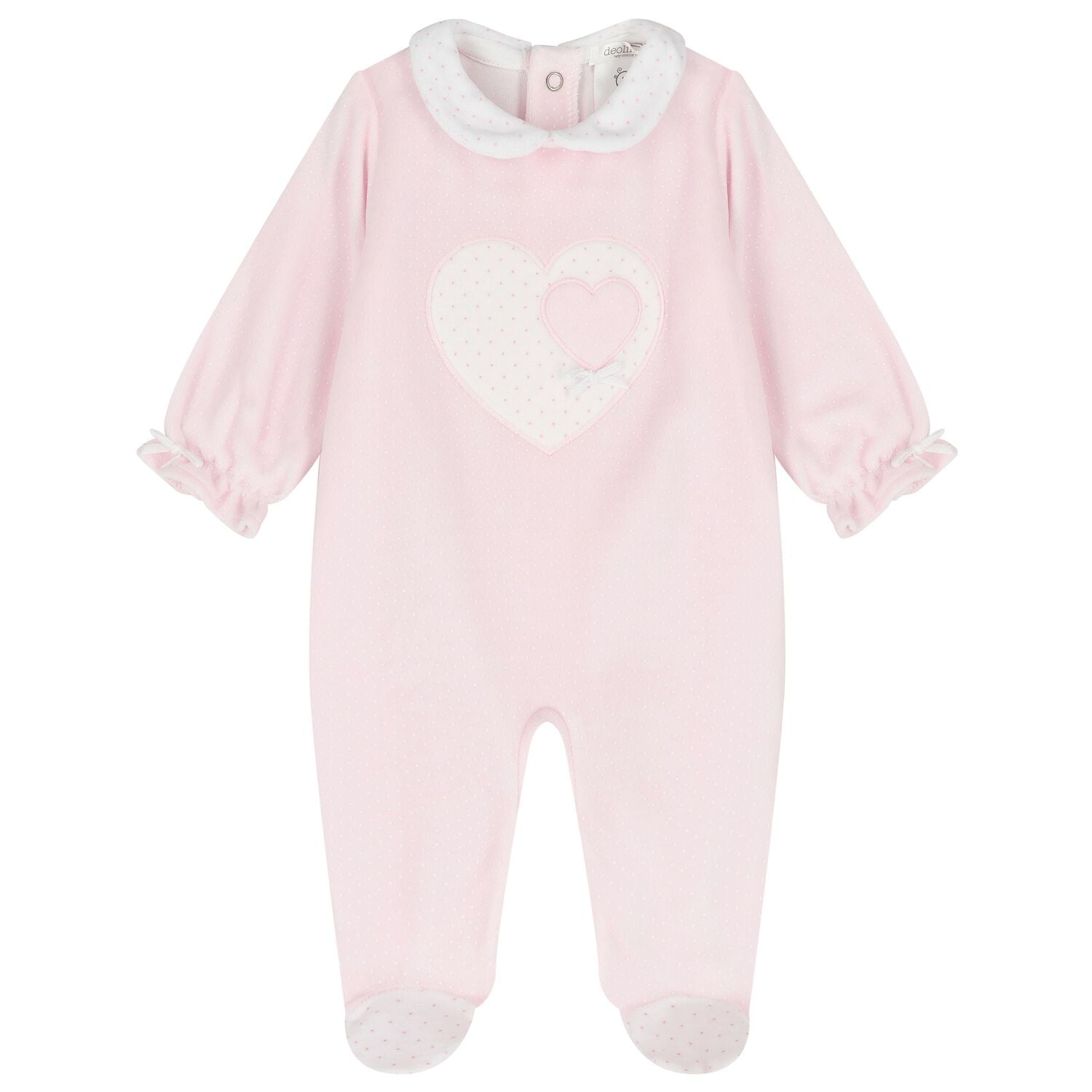 Baby Girls Pink Heart Babygrow, 1, hi-res