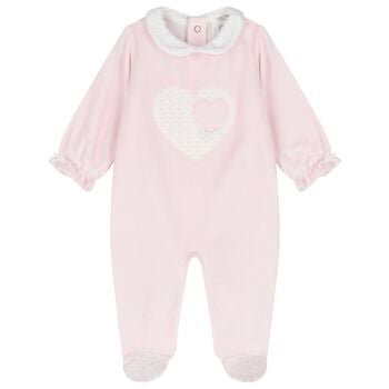 Baby Girls Pink Heart Babygrow