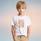 Younger Boys White Logo T-Shirt, 2, hi-res