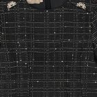 Girls Black Sequin Tweed Dress, 1, hi-res