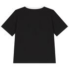Boys Black & Ivory Tape Cotton Jersey T-Shirt, 1, hi-res