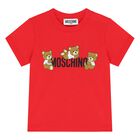 طقم شورت بشعار الدب تيدي باللون الأحمر والأبيض , 6, hi-res