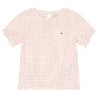 طقم شورت بنات قطنى بالشعار باللون الوردى, 1, hi-res