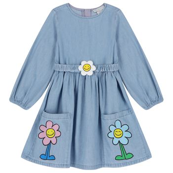 Girls Blue Flower Dress