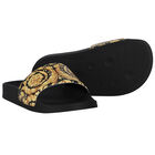 Gold & Black Barocco Sliders, 1, hi-res