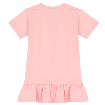 Girls Pink Teddy Logo Dress
