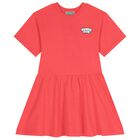 Girls Red Panda Ice Cream Logo Dress, 1, hi-res