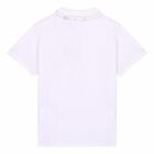 Boys White Logo Polo Shirt, 1, hi-res