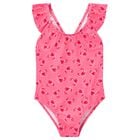Girls Pink Crabs Swimsuit, 2, hi-res