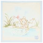 Baby Boys Ivory & Blue Leopard Logo Blanket, 1, hi-res
