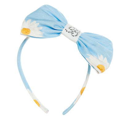 Girls Blue Bow Headband