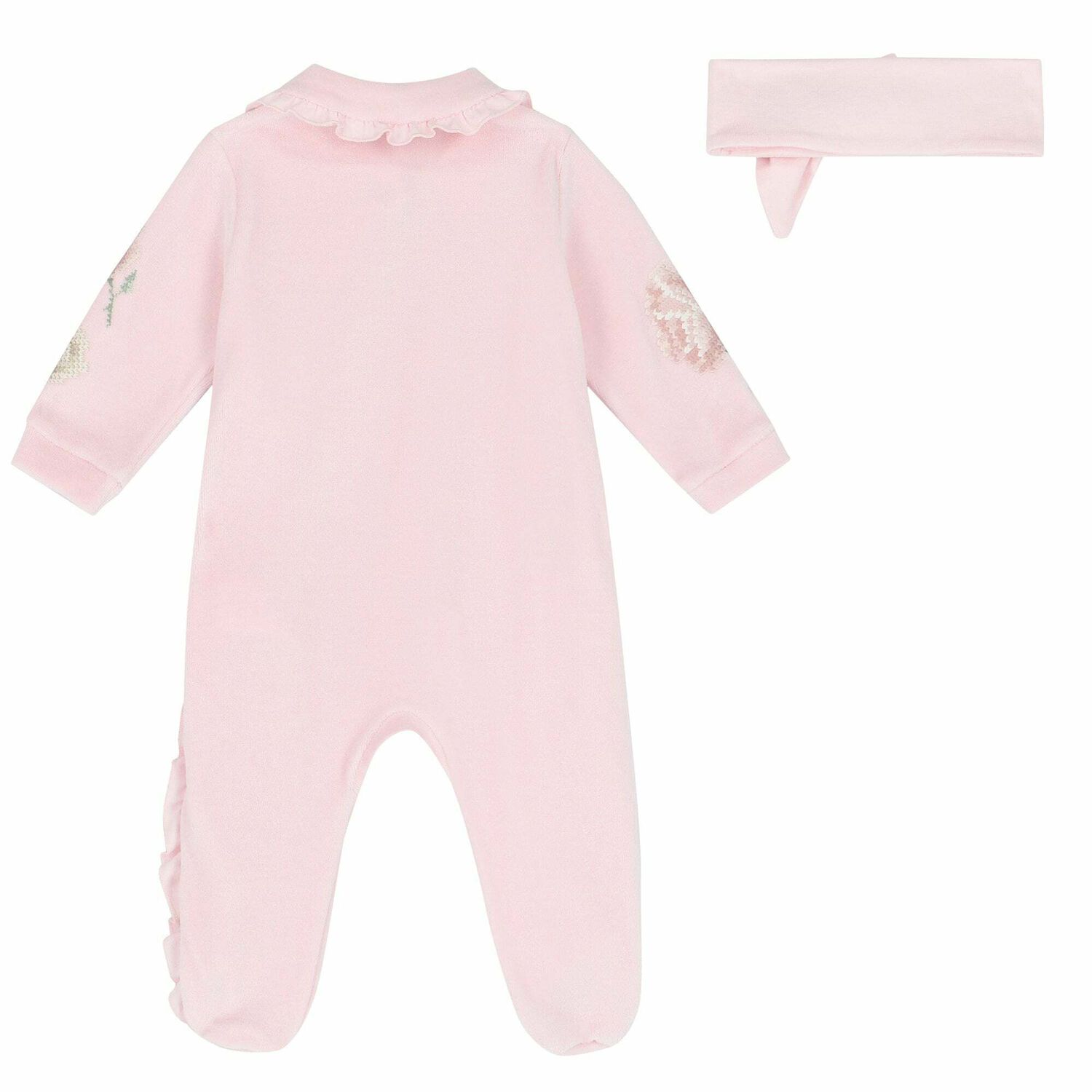 Baby Girls Pink Frill Babygrow Set, 1, hi-res