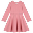 Girls Pink Logo Dress, 3, hi-res