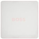 Baby Girls White & Pink Striped Logo Blanket , 2, hi-res