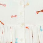 فستان بنات بفيونكة مطرزة باللون الأبيض, 1, hi-res