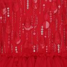 فستان بنات تول مكشكش باللون الأحمر, 1, hi-res