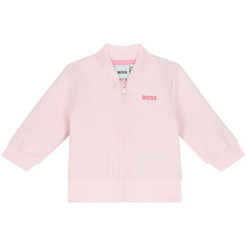 Baby Girls Pink Logo Zip Up Top
