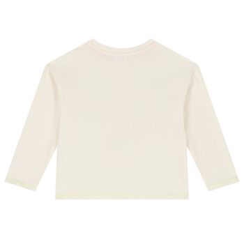 Girls Ivory Sequins Long Sleeve Top