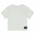Girls Grey Logo T-Shirt, 2, hi-res