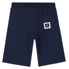 Boys Navy Logo Shorts, 2, hi-res