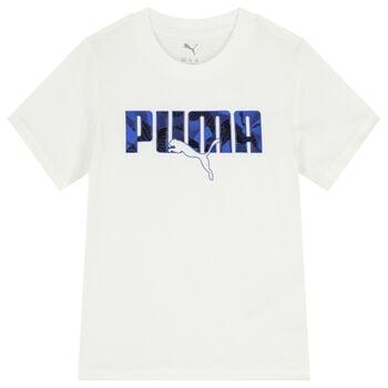 تيشيرت بالشعار باللون الابيض للاولاد 