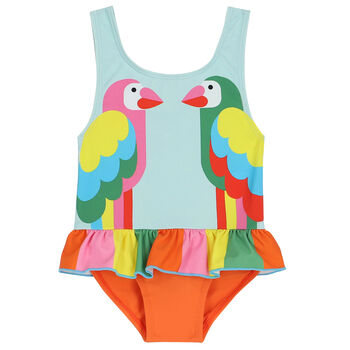 Younger Girls Blue Printed Swimsuit