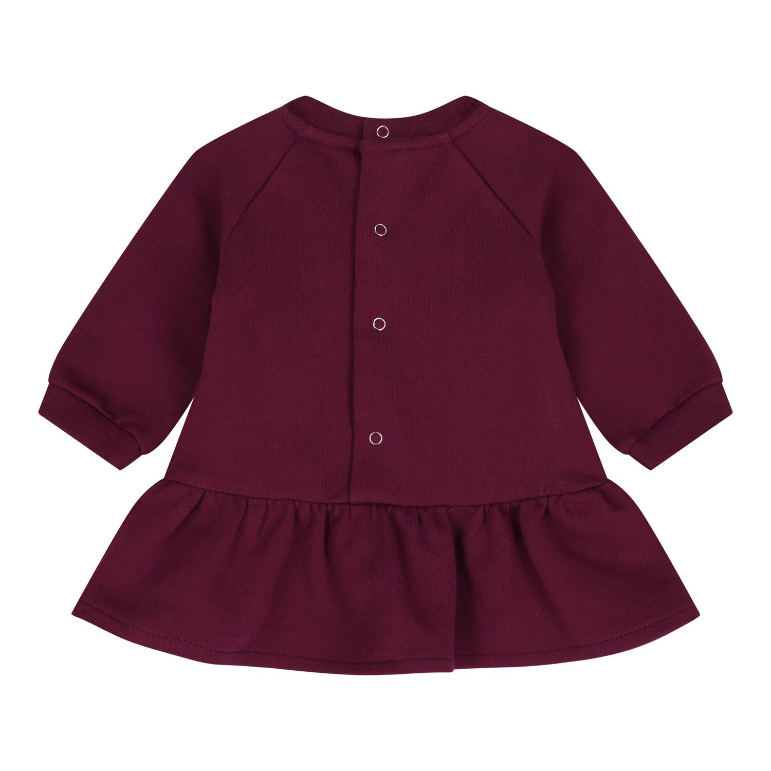 Baby Girls Burgundy Logo Dress, 1, hi-res