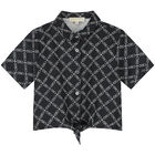 تيشيرت بنات بالشعار باللون الاسود, 1, hi-res