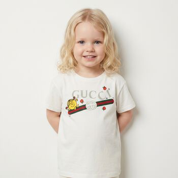 قميص أبيض مخطط بنمط شبكة للفتيات الصغيرات