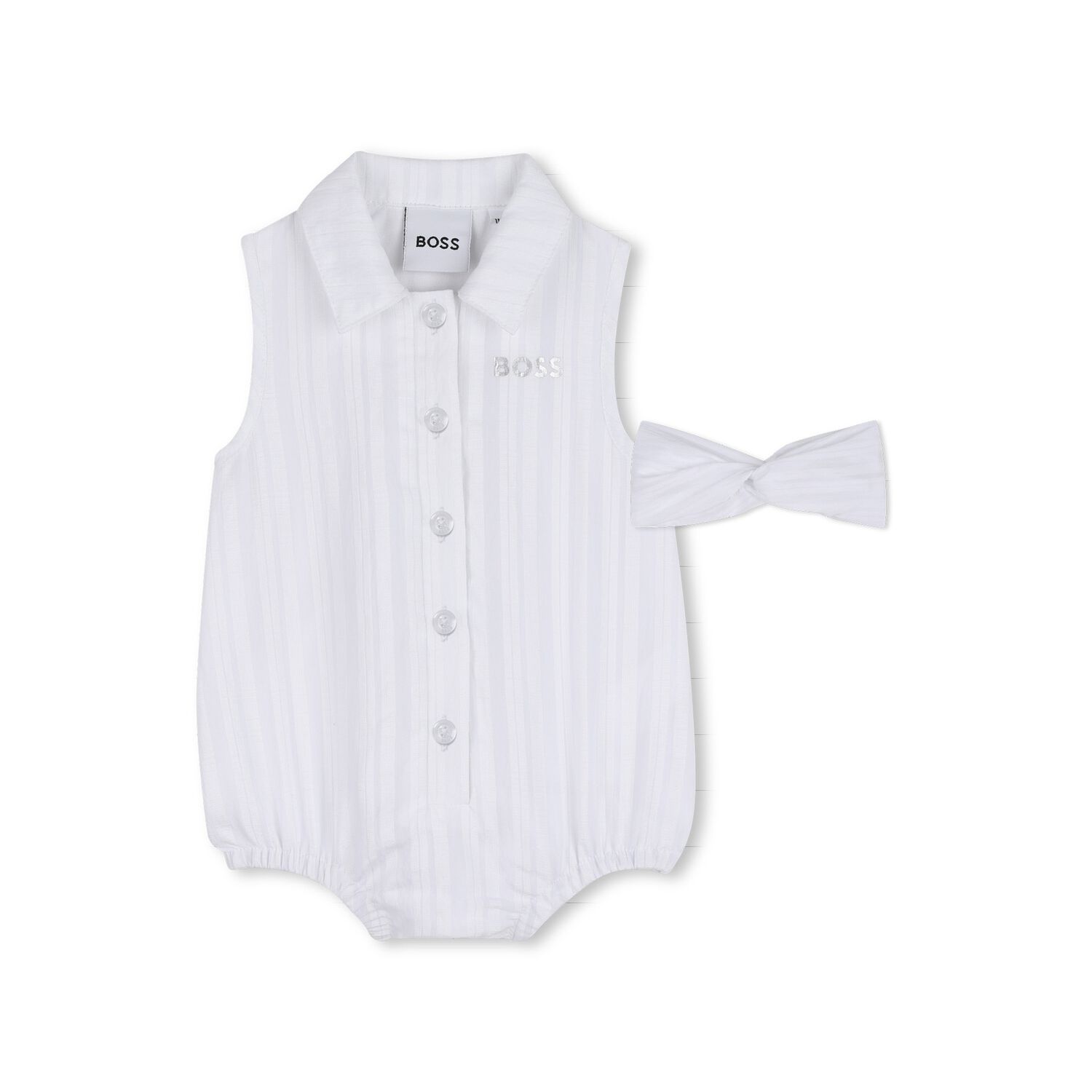 Baby Girls White Bodysuit & Headband Set, 1, hi-res