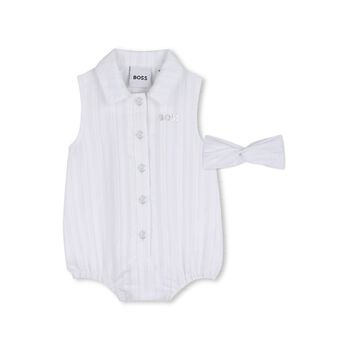 Baby Girls White Bodysuit & Headband Set