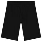 Boys Black Logo Shorts, 1, hi-res