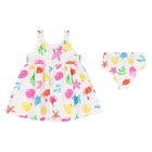 Younger Girls White Dress Set, 1, hi-res