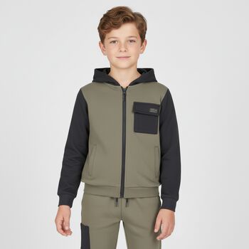 طقم بدله رياضيه للاولاد باللون الاخضر والرمادى ( 3 قطع ) 