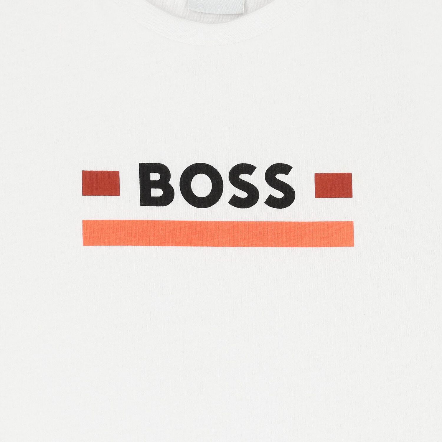 طقم شورت بالشعار باللونين الأبيض والبرتقالي للأولاد, 1, hi-res