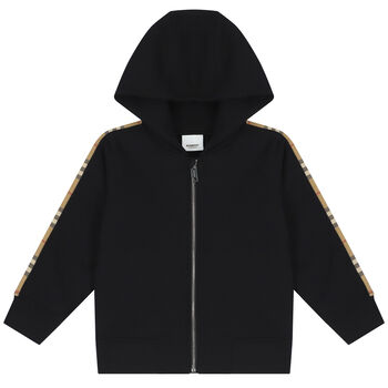 Black Hooded Zip Up Top