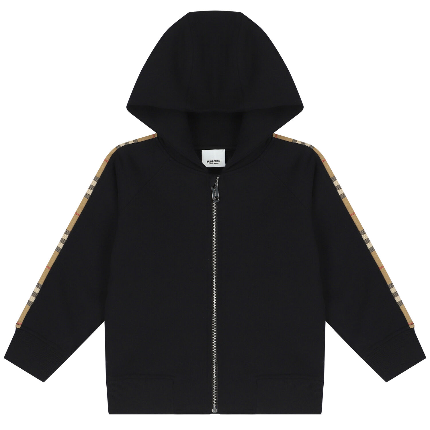 Black Hooded Zip Up Top, 1, hi-res image number null