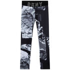 Girls Black & Grey Logo Leggings, 1, hi-res