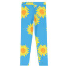 Girls Blue & Yellow Floral Leggings, 1, hi-res