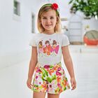 شورت بنات بطبعة الزهور باللون الأخضر والوردي, 1, hi-res