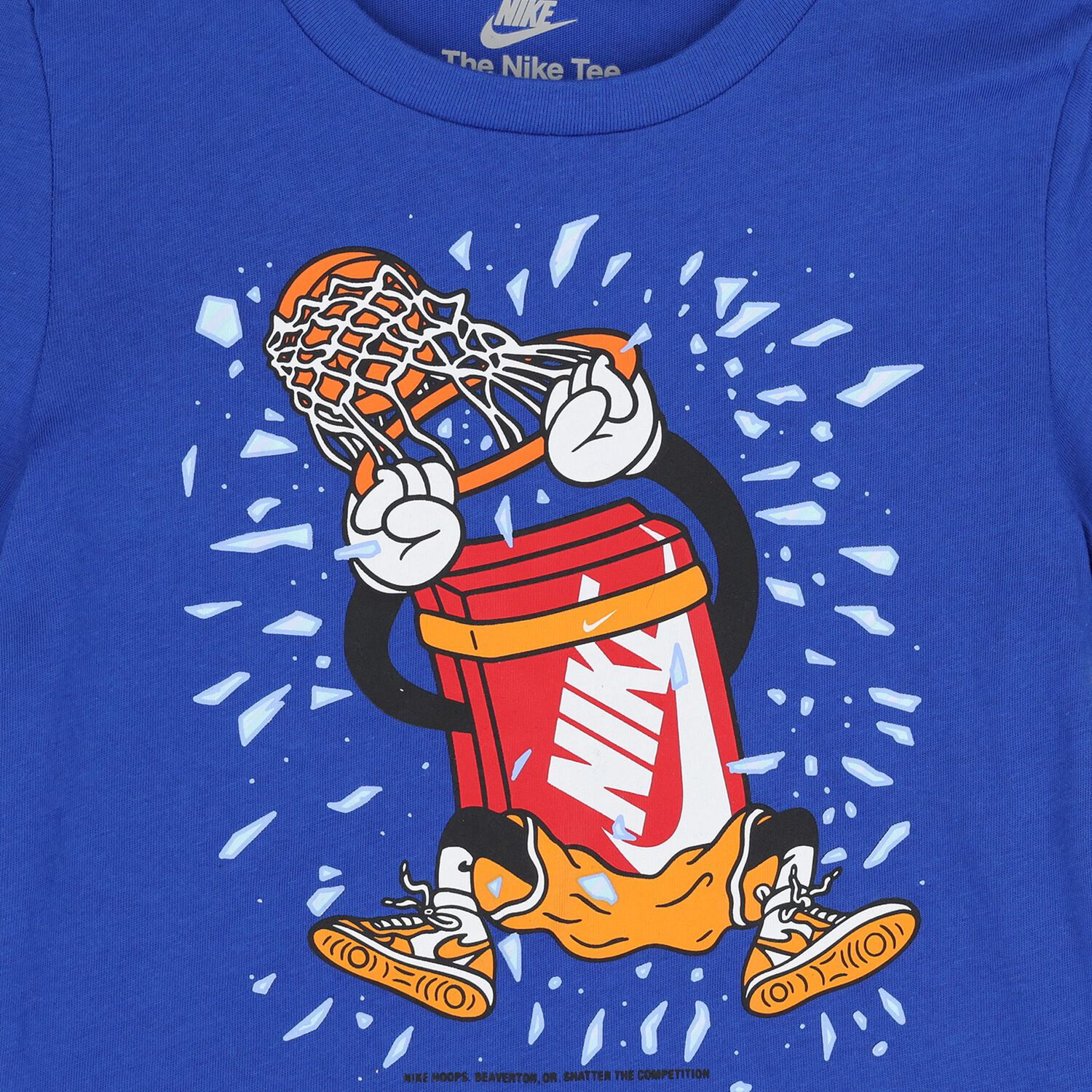 تيشيرت اولاد بالشعار باللون الازرق , 1, hi-res