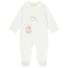 White Teddy Bear Babygrow, 1, hi-res