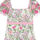 Girls White & Pink Embroidered Tulle Dress, 1, hi-res