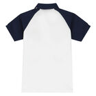 Boys White Logo Polo Shirt, 1, hi-res